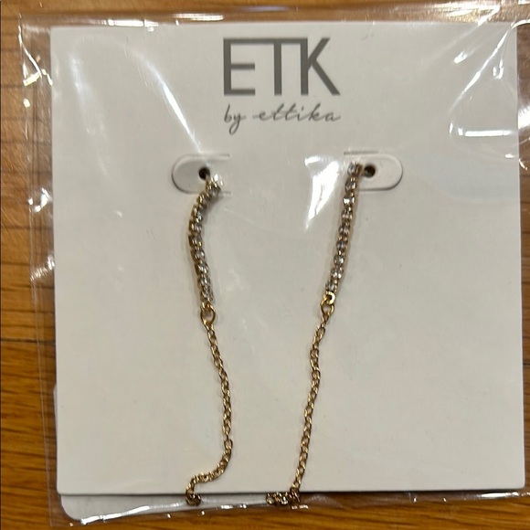 ETK by Ettika Gold and Silver Chain Earrings - Picture 1 of 2
